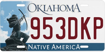 OK license plate 953DKP