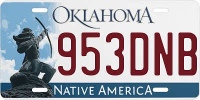 OK license plate 953DNB