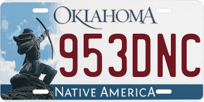 OK license plate 953DNC