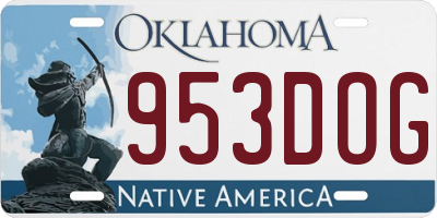 OK license plate 953DOG