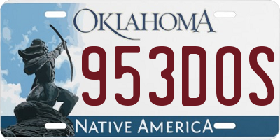 OK license plate 953DOS
