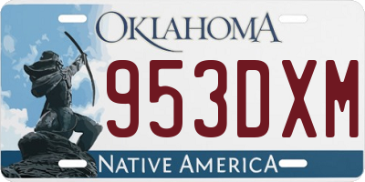 OK license plate 953DXM