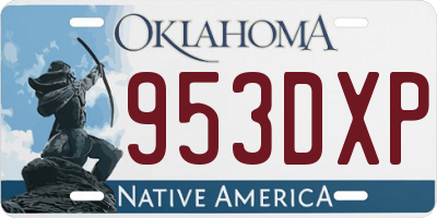 OK license plate 953DXP
