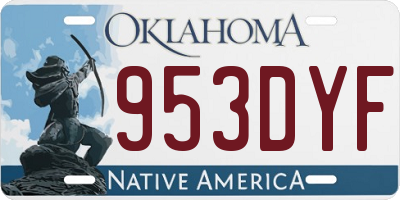 OK license plate 953DYF