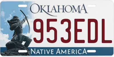 OK license plate 953EDL
