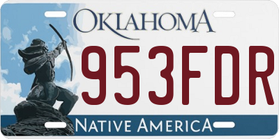 OK license plate 953FDR