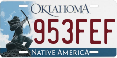 OK license plate 953FEF