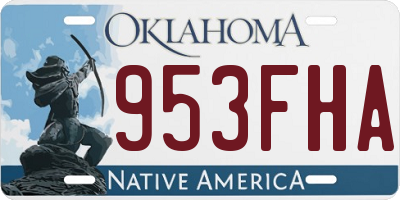 OK license plate 953FHA