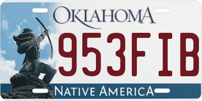 OK license plate 953FIB
