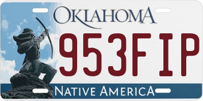 OK license plate 953FIP