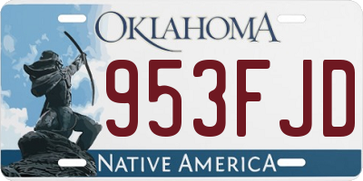 OK license plate 953FJD