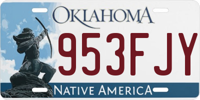 OK license plate 953FJY