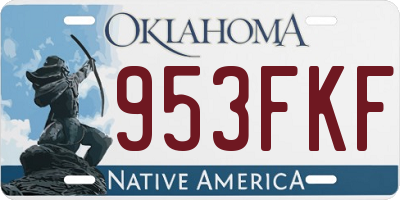 OK license plate 953FKF