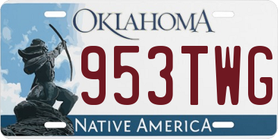 OK license plate 953TWG