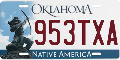 OK license plate 953TXA