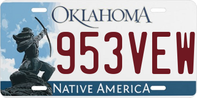 OK license plate 953VEW