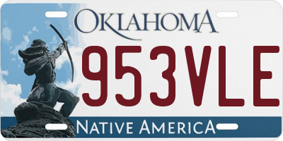 OK license plate 953VLE