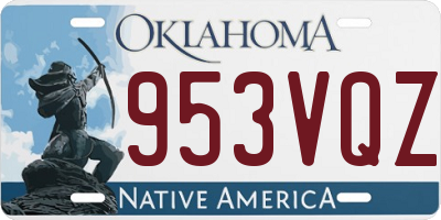 OK license plate 953VQZ
