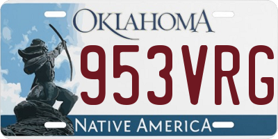 OK license plate 953VRG