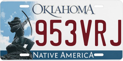 OK license plate 953VRJ