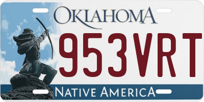 OK license plate 953VRT