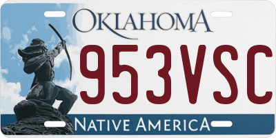 OK license plate 953VSC
