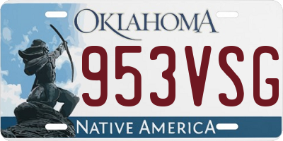 OK license plate 953VSG