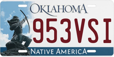OK license plate 953VSI