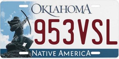 OK license plate 953VSL