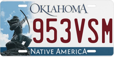 OK license plate 953VSM