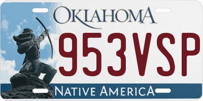 OK license plate 953VSP