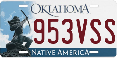 OK license plate 953VSS