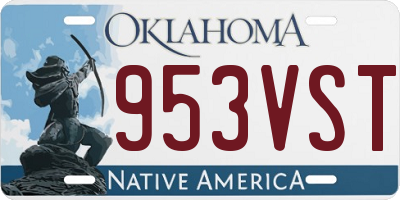 OK license plate 953VST