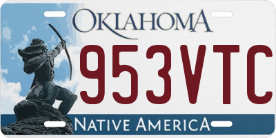 OK license plate 953VTC