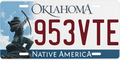 OK license plate 953VTE