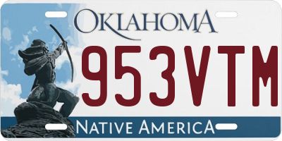 OK license plate 953VTM