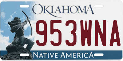 OK license plate 953WNA