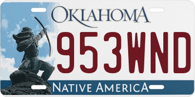 OK license plate 953WND