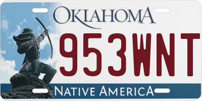 OK license plate 953WNT