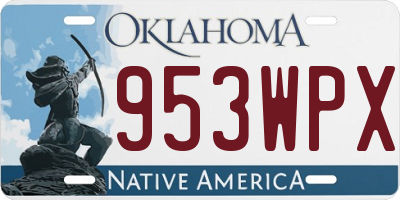 OK license plate 953WPX