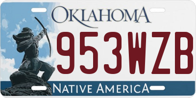 OK license plate 953WZB
