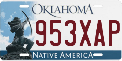 OK license plate 953XAP