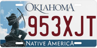 OK license plate 953XJT