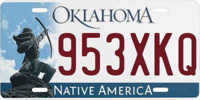 OK license plate 953XKQ