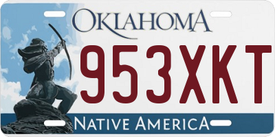 OK license plate 953XKT