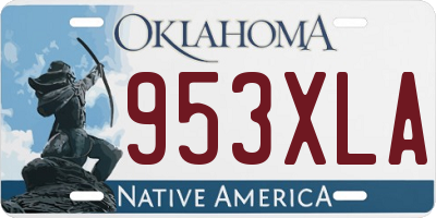 OK license plate 953XLA