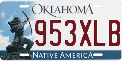 OK license plate 953XLB