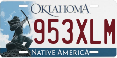 OK license plate 953XLM