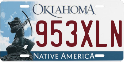 OK license plate 953XLN