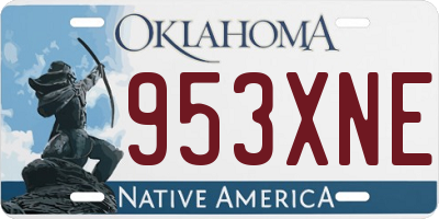 OK license plate 953XNE